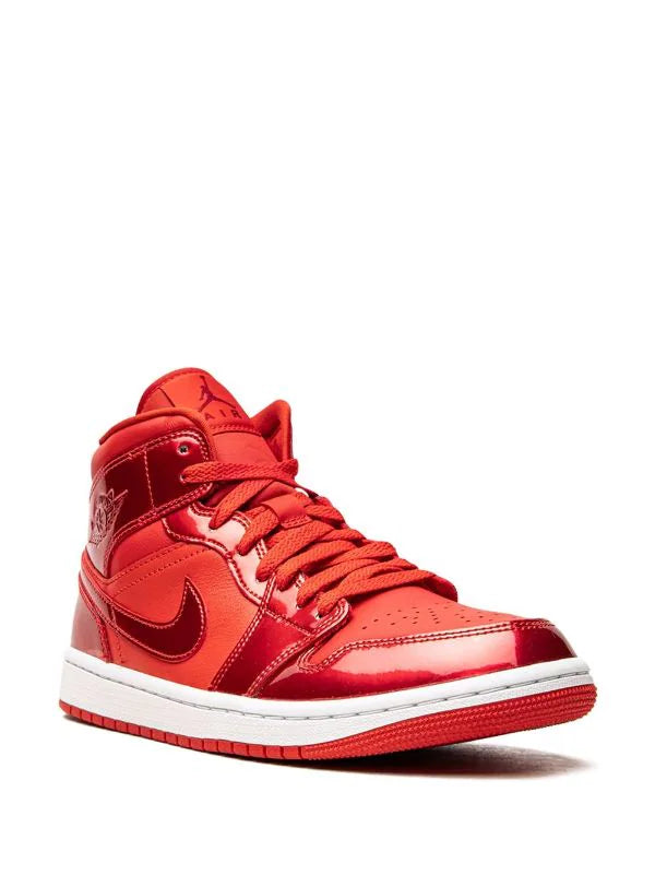 Jordan tenis Air Jordan 1 Mid charol rojo