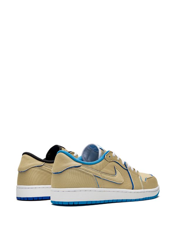N370O Nike SB x Air Jordan 1 Low 'Desert Ore/Royal Blue' Visitar tenis casual - Calzado de mujer y hombre