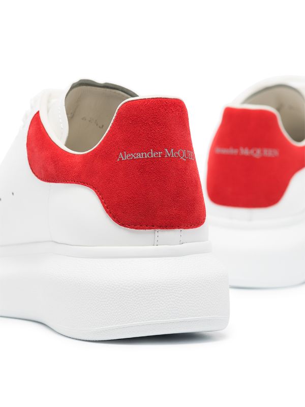 N375O PK Alexander McQueen tenis bajos Oversized Blanco Rojo