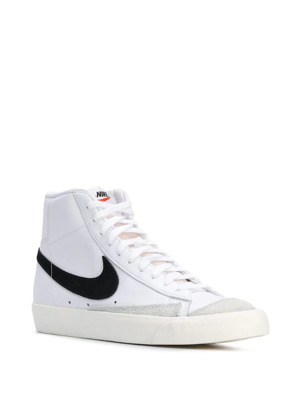 N373O Nike blazer mid 77 vintage blanco negro clásico piel - Calzado de mujer y hombre