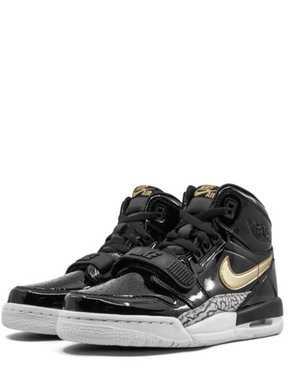 N370O Jordan Jordan Legacy 312 Black Gold Patent - Calzado de mujer y hombre