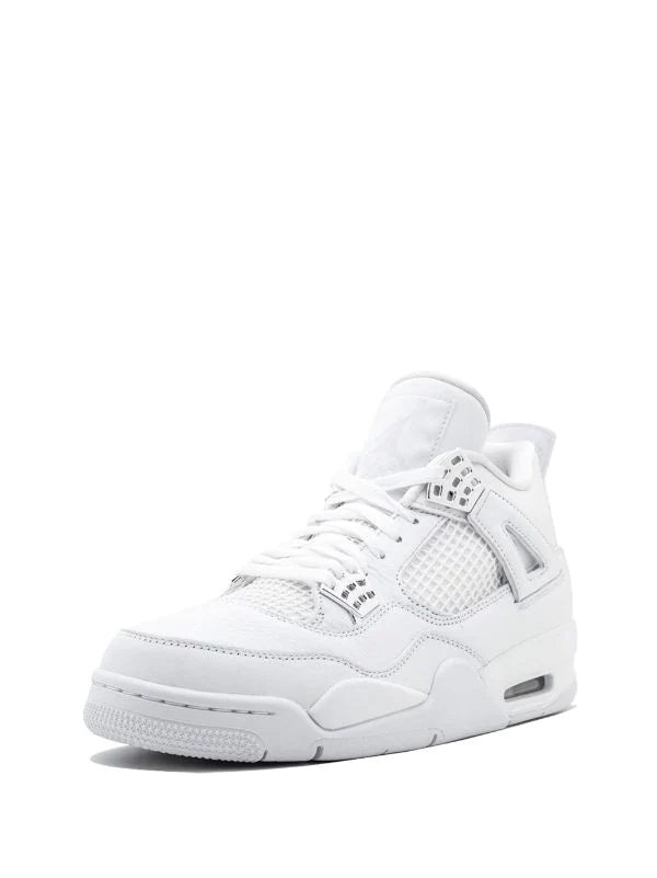 N372O (G5) air jordan retro 4 blanco metallic plata pure money