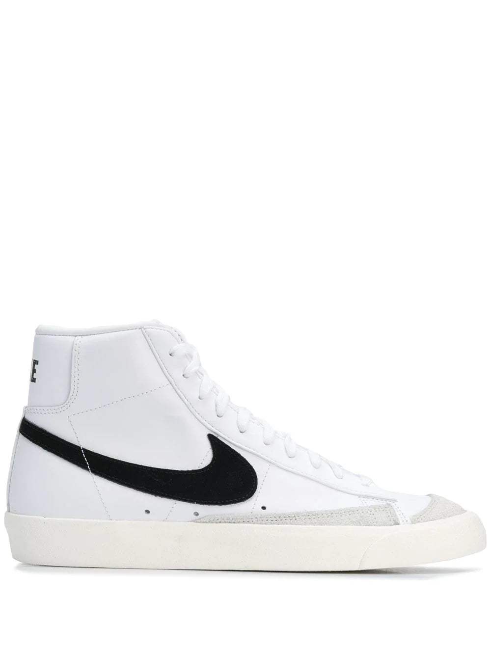 N373O Nike blazer mid 77 vintage blanco negro clásico piel - Calzado de mujer y hombre