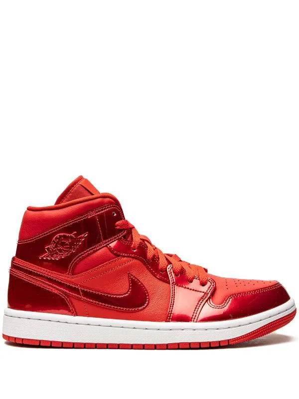 Jordan tenis Air Jordan 1 Mid charol rojo