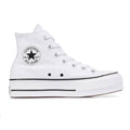 N373O CONVERSE DE PLATAFORMA BOTA PARA DAMA BLANCO EN PIEL Y LONA