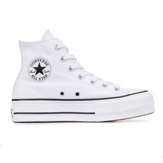 N373O CONVERSE DE PLATAFORMA BOTA PARA DAMA BLANCO EN PIEL Y LONA