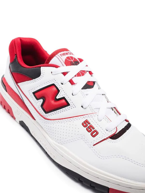N372O New Balance tenis bajos 550 blanco rojo