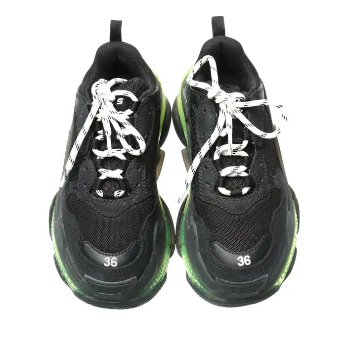 N370O Balenciaga tenis Triple S NEGRO VERDE