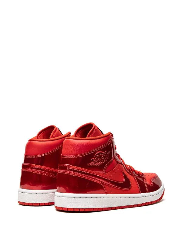 Jordan tenis Air Jordan 1 Mid charol rojo