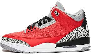 N370O jordan retro 3 Rojo Pasión Cement Grey Negro