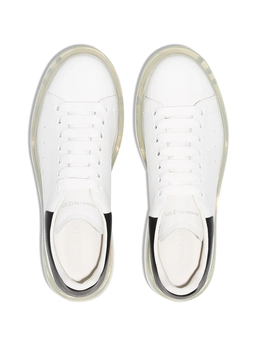 N372O Alexander mcqueen válvula blanco negro válvula tenis bajos oversize
