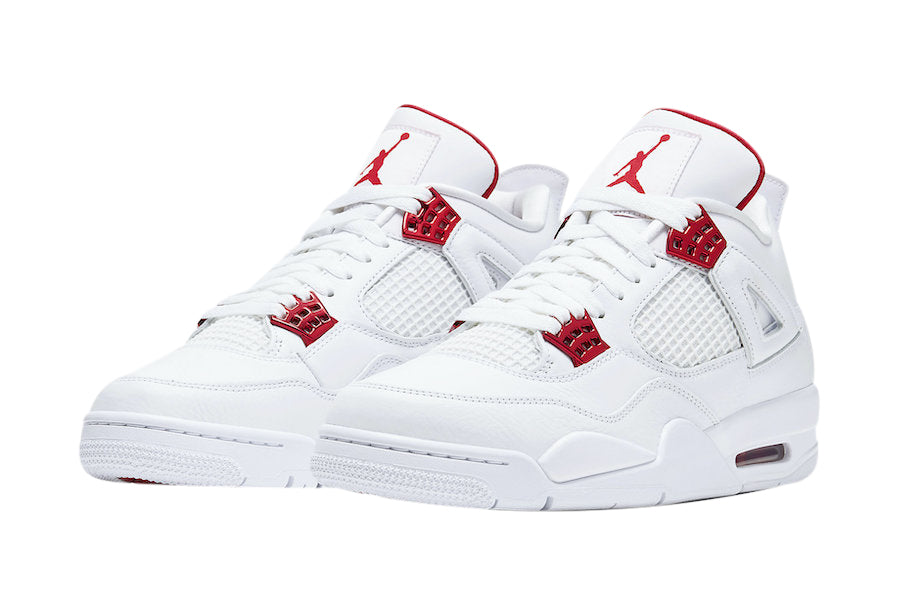 N372O air jordan retro 4 blanco rojo red metallic - Calzado de mujer y hombre