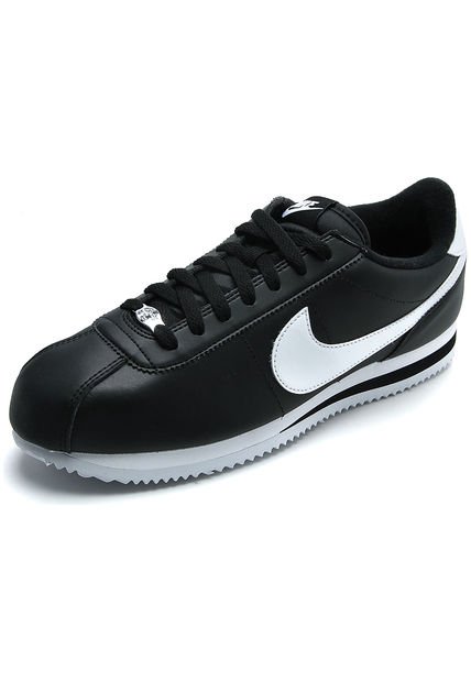 N372O NIKE CORTEZ NEGRO BLANCO EN PIEL - Calzado de mujer y hombre